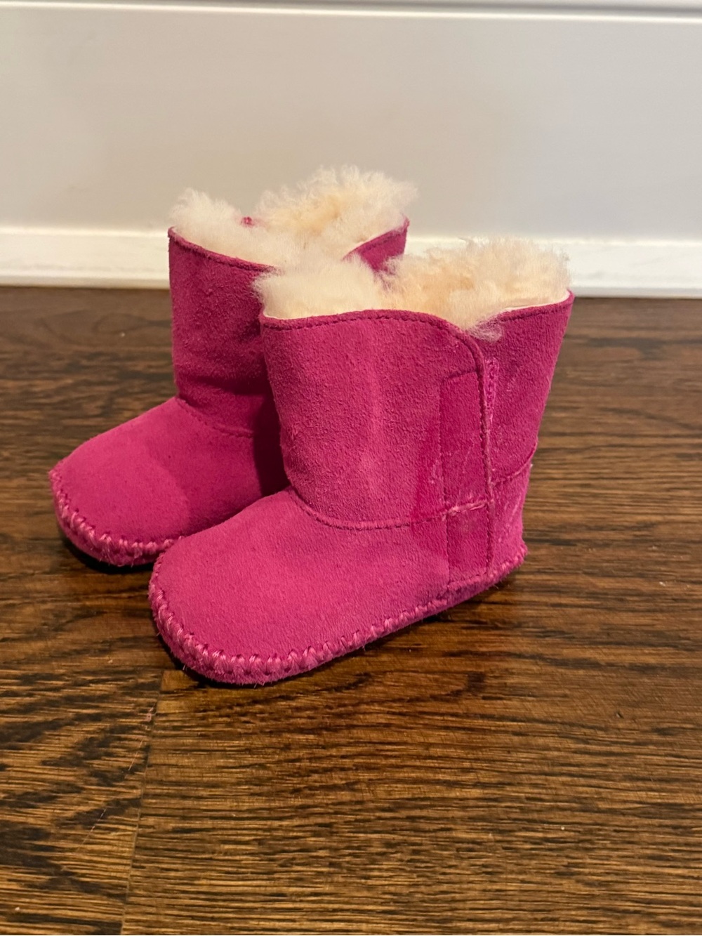 UGG Kids Hot Pink Suede Shearling Boots